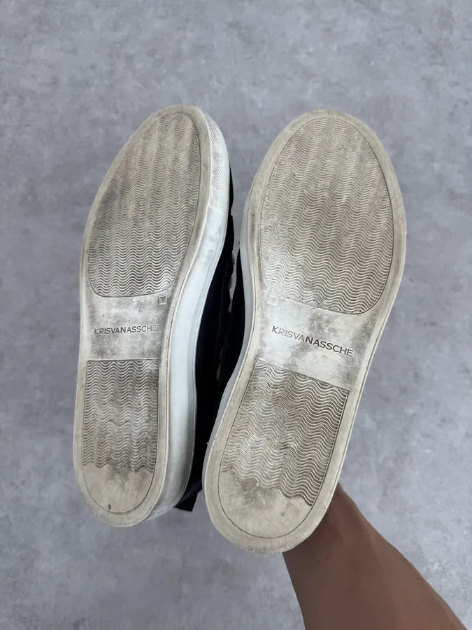 Kris Van Assche Black Megalaced Leather Sneakers OVvDuVy 5