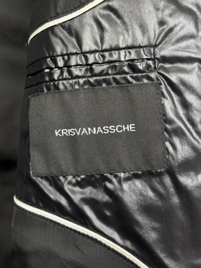 Kris Van Assche Black Shearling Collar Quilted Puffer Jacket tUZjYMv 9
