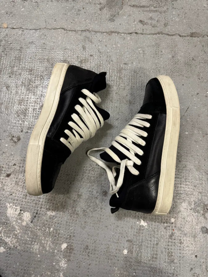 Kris Van Assche Black Suede Leather Laced Low Sneakers MaNsRnk 4