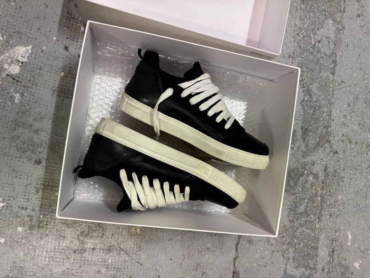 Kris Van Assche Black Suede Leather Laced Low Sneakers MaNsRnk 6