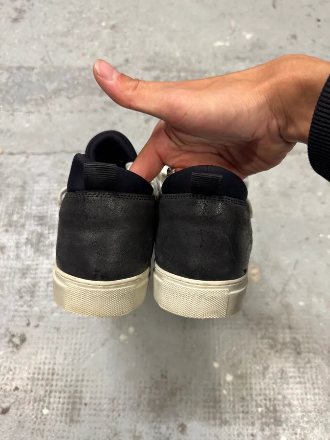 Kris Van Assche Black Suede Leather Laced Low Sneakers MaNsRnk 7