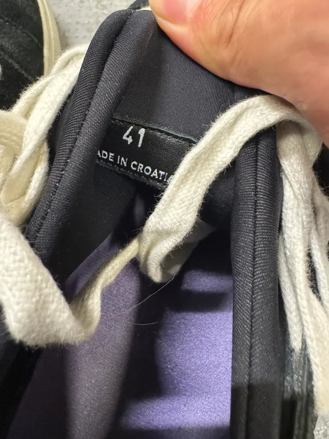 Kris Van Assche Black Suede Leather Laced Low Sneakers MaNsRnk 9