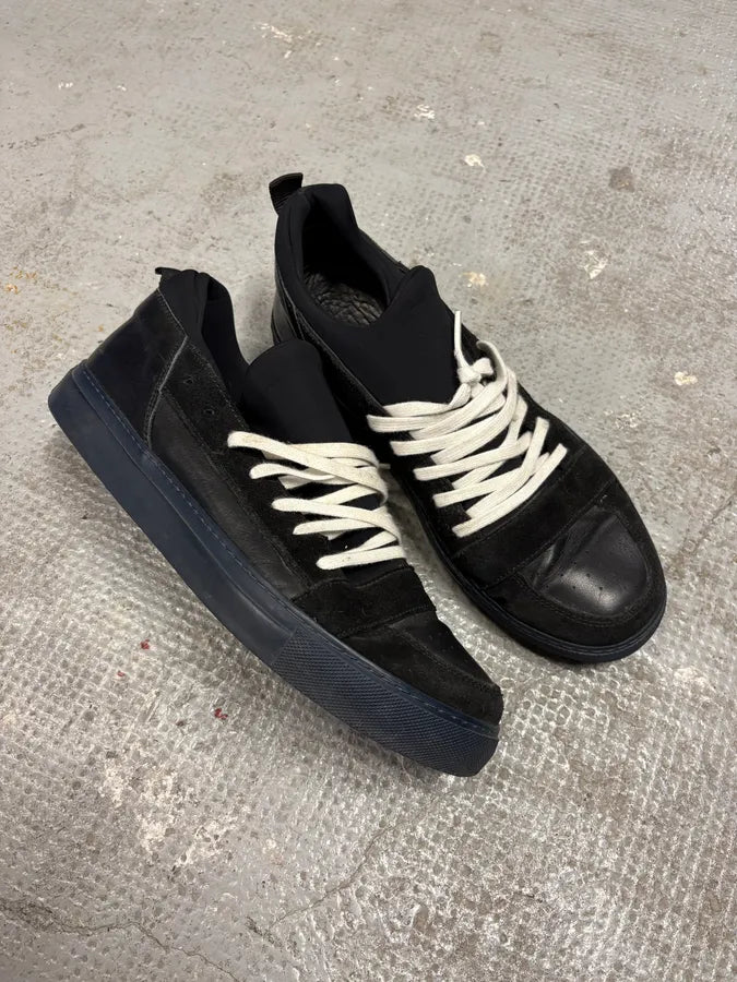 Kris Van Assche Black Suede Leather Laced Low Sneakers – Dolce