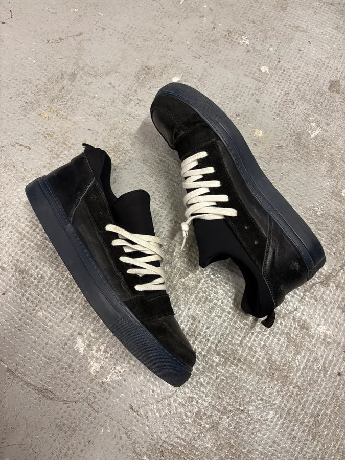 Kris Van Assche Black Suede Leather Laced Low Sneakers – Dolce