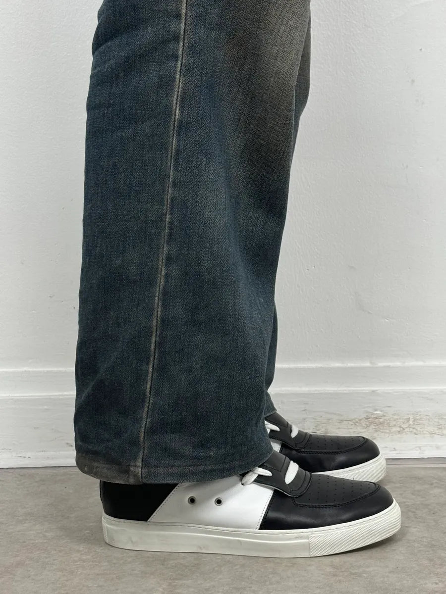 Kris Van Assche Black & White Leather High Megalaced Sneakers MesisvM 2