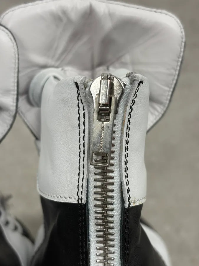 Kris Van Assche Black & White Leather High Megalaced Sneakers MesisvM 9