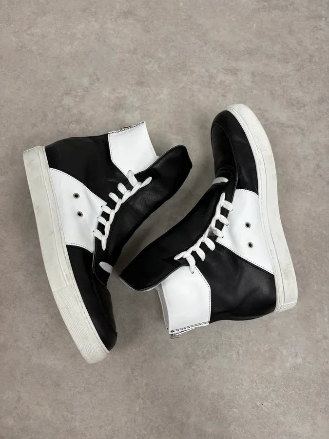Kris Van Assche Black & White Leather High Megalaced Sneakers MesisvM 7