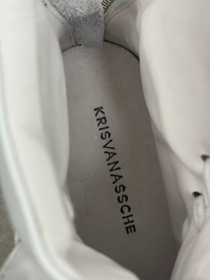 Kris Van Assche Black & White Leather High Megalaced Sneakers MesisvM 11