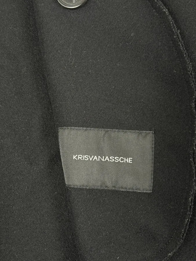 2010s Kris Van Assche Black Wool Double-Breasted Jacket WfIBLfk 9