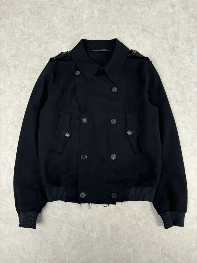 2010s Kris Van Assche Black Wool Double-Breasted Jacket WfIBLfk 0
