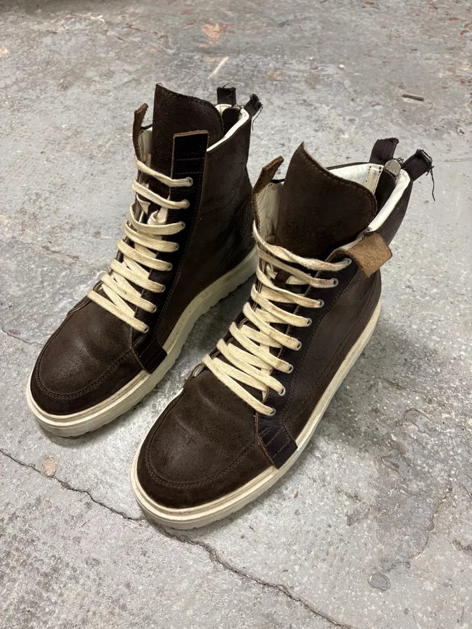 Kris Van Assche Brown Suede Leather Laced High Sneakers (45.5eu/us11.5) gcciRwb 2