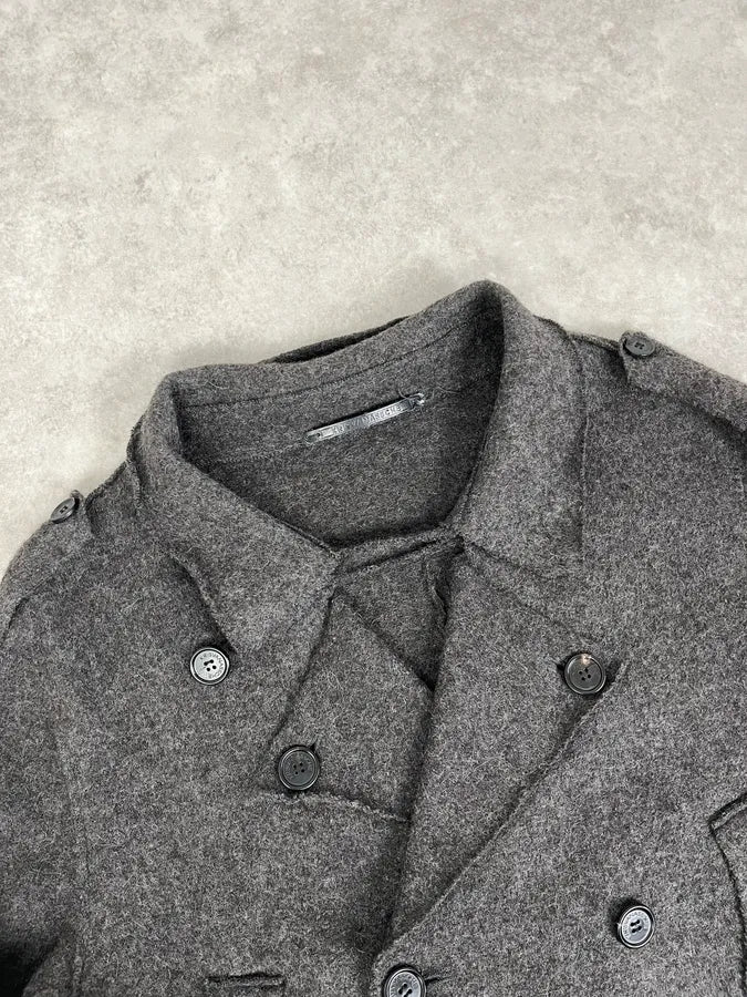 Kris Van Assche Grey Wool Double-Breasted Jacket Vugqhzf 4