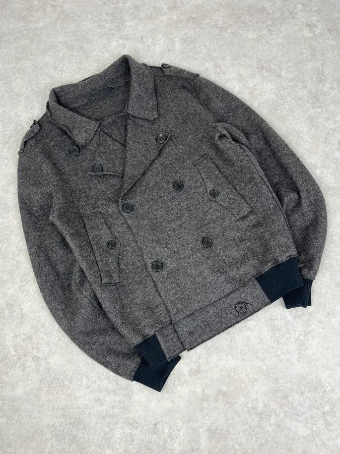 Kris Van Assche Grey Wool Double-Breasted Jacket Vugqhzf 3