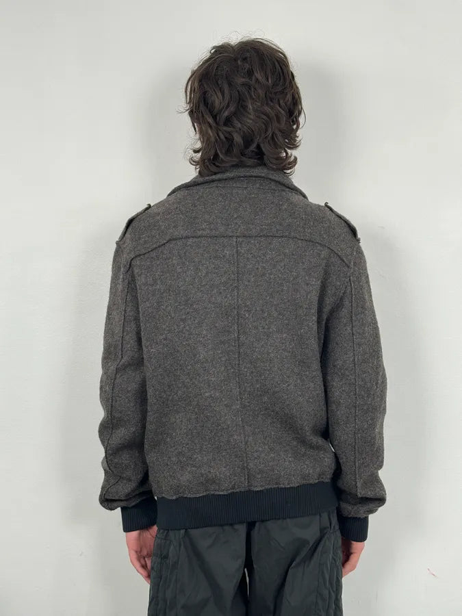 Kris Van Assche Grey Wool Double-Breasted Jacket Vugqhzf 2