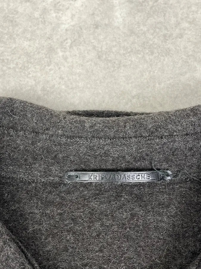 Kris Van Assche Grey Wool Double-Breasted Jacket Vugqhzf 7