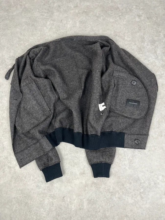 Kris Van Assche Grey Wool Double-Breasted Jacket Vugqhzf 10