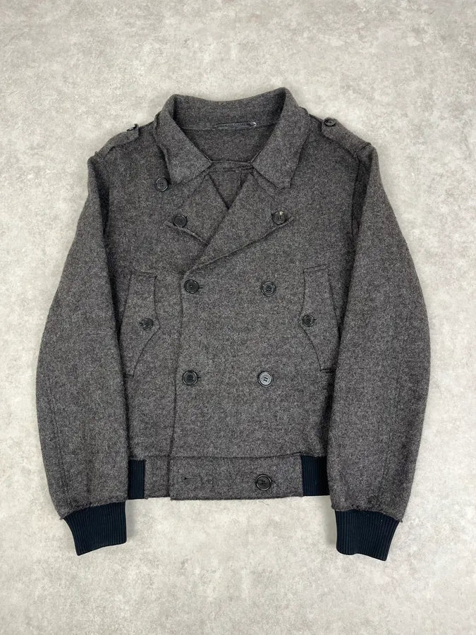 Kris Van Assche Grey Wool Double-Breasted Jacket Vugqhzf 0