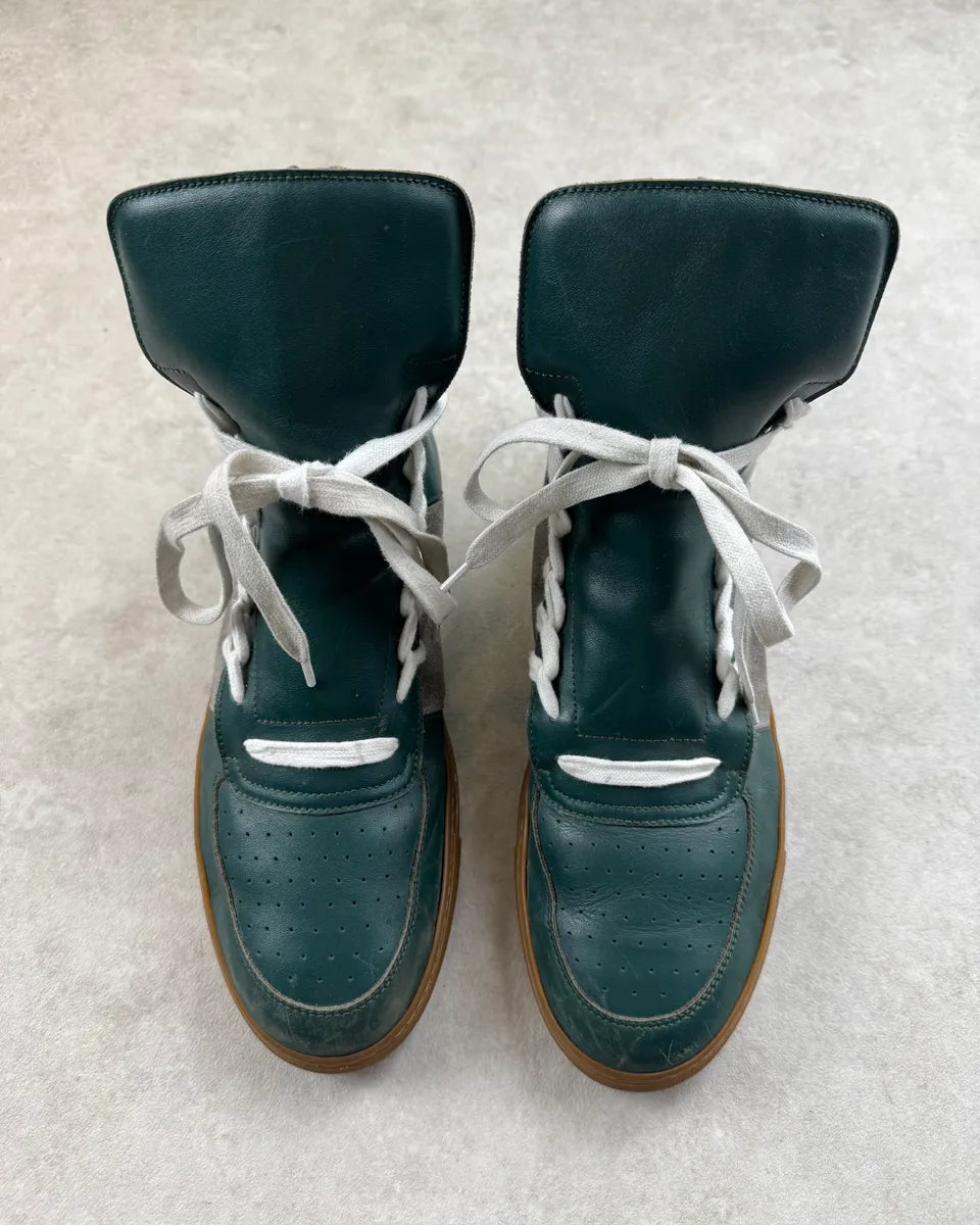 Kris van Assche Green Leather Grey Suede Megalaced High Sneakers  MzTKFBM 5