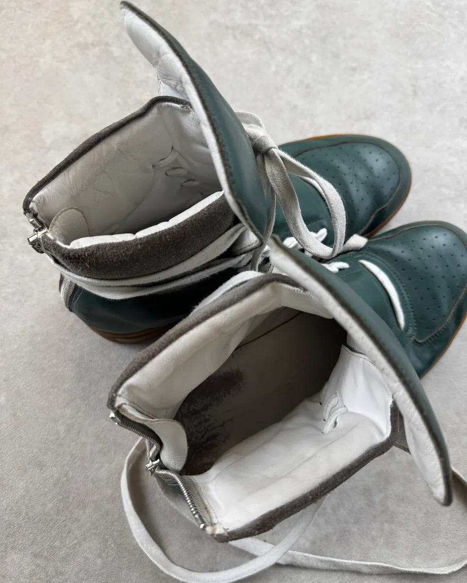 Kris van Assche Green Leather Grey Suede Megalaced High Sneakers  MzTKFBM 8