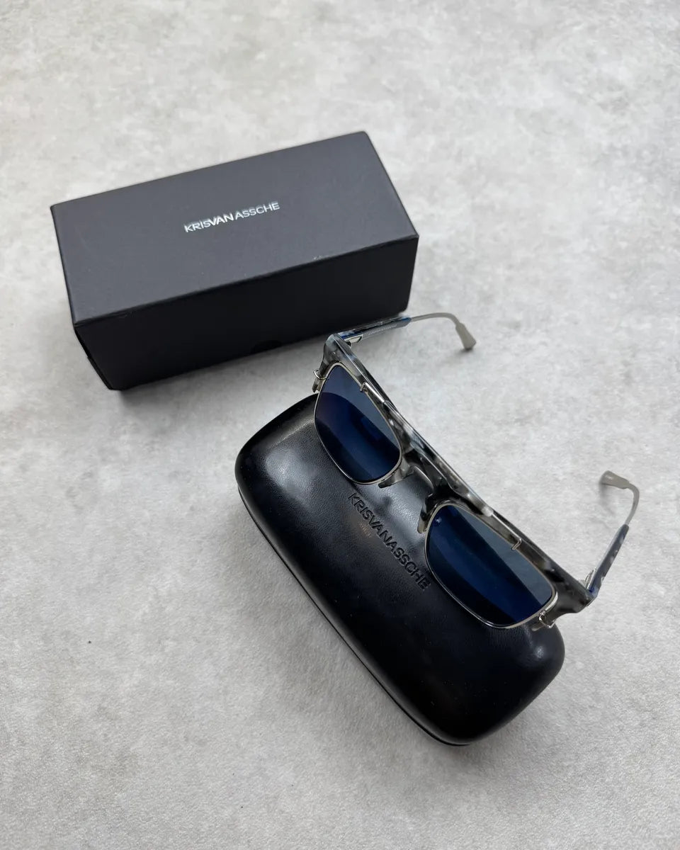 Kris Van Assche Grey Tortoiseshell Acetate Square Sunglasses PPqJngl 0