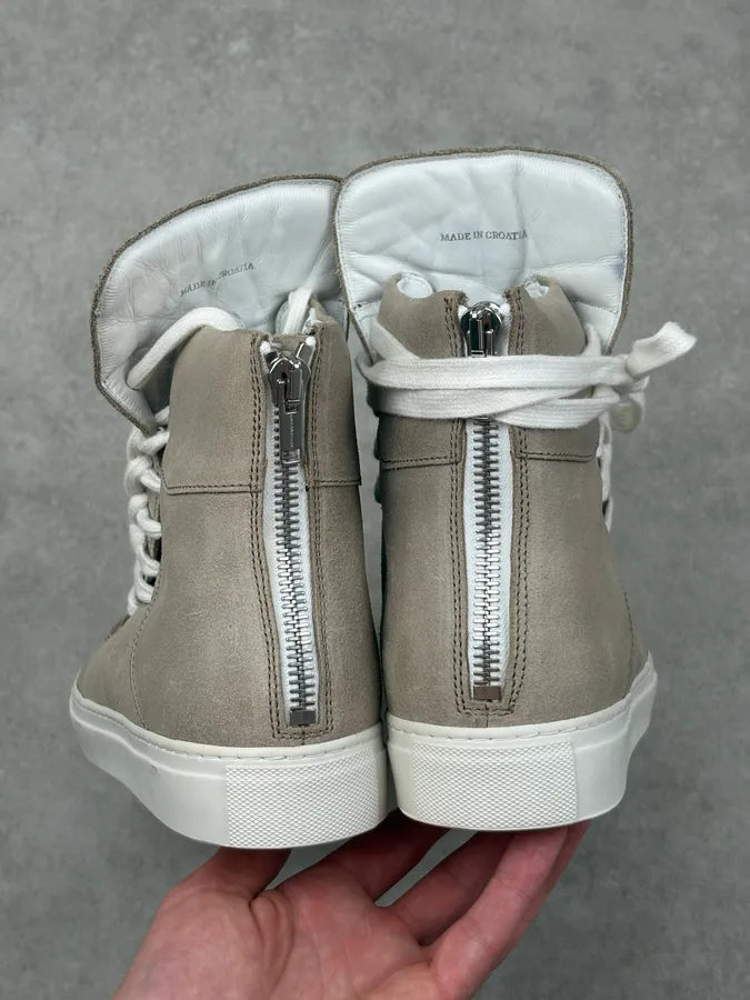 2010s Kris Van Assche Megalaced Beige High Sneakers FzsMDoK 6