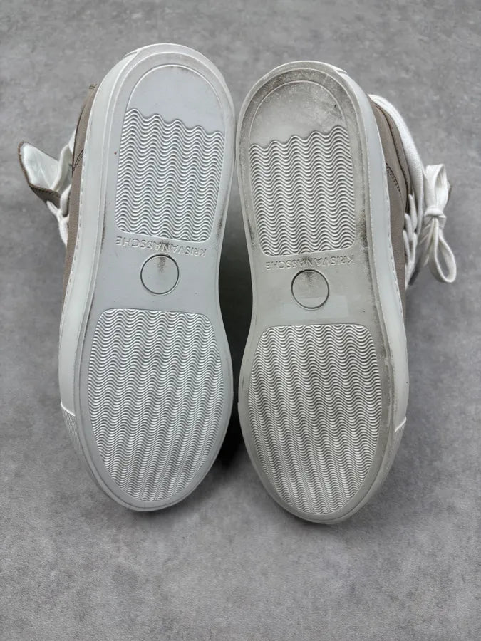 2010s Kris Van Assche Megalaced Beige High Sneakers FzsMDoK 7