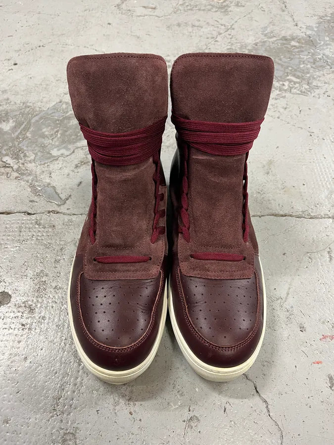 Kris Van Assche Leather & Suede Laced Burgundy Shoes zaOvjZQ 4