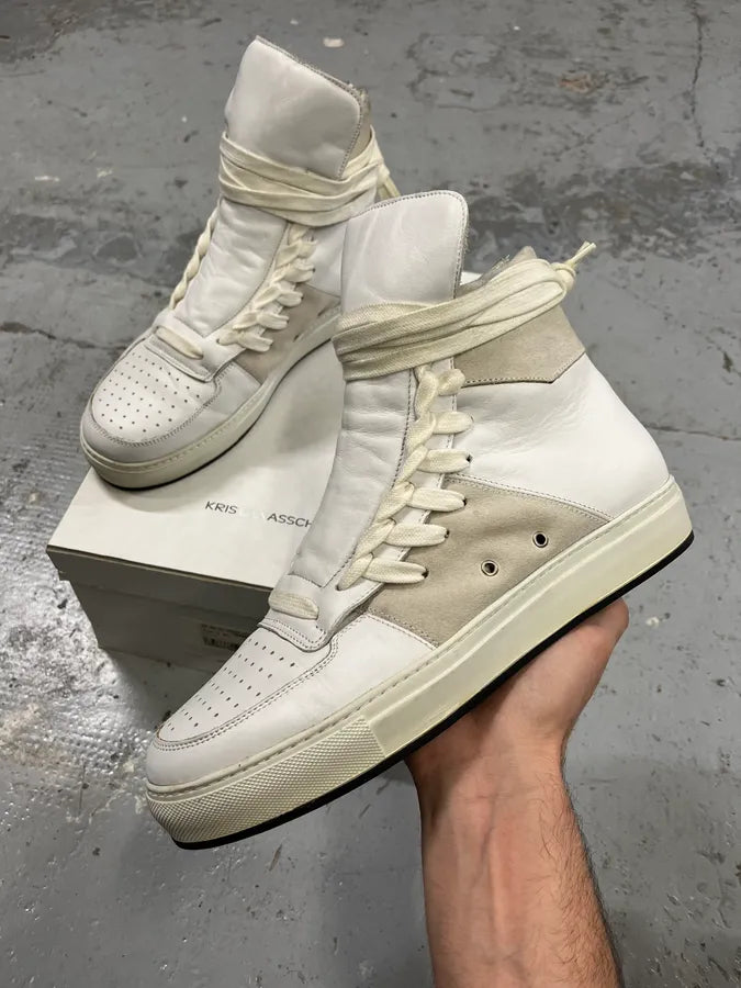 Kris Van Assche Leather & Suede Laced White Shoes BvgWoer 0