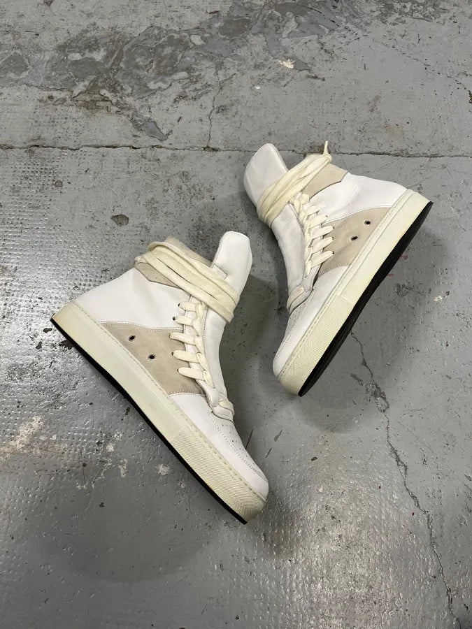 Kris Van Assche Leather & Suede Laced White Shoes BvgWoer 2