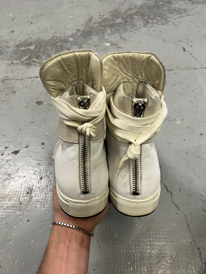 Kris Van Assche Leather & Suede Laced White Shoes BvgWoer 5