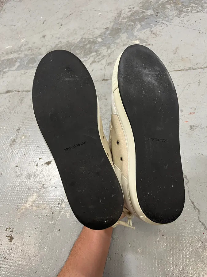 Kris Van Assche Leather & Suede Laced White Shoes BvgWoer 6