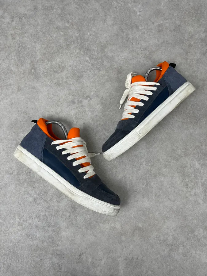 Kris Van Assche Megalaced Navy Blue Leather Sneakers CBKydKx 2