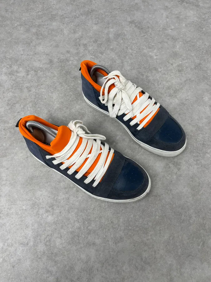 Kris Van Assche Megalaced Navy Blue Leather Sneakers CBKydKx 3