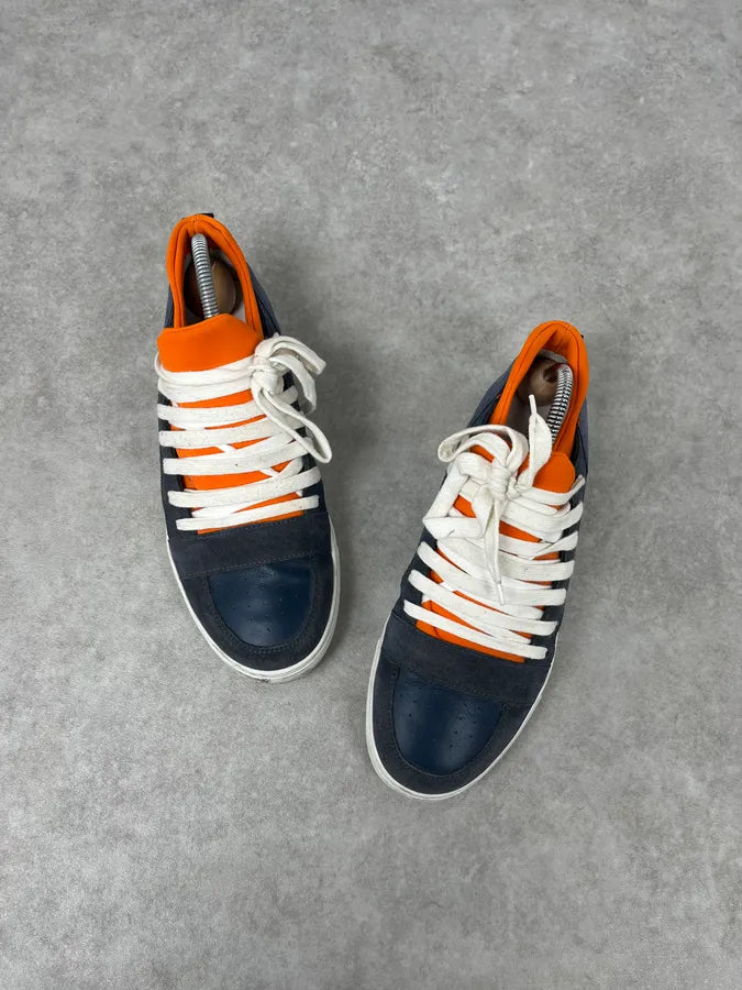 Kris Van Assche Megalaced Navy Blue Leather Sneakers CBKydKx 1