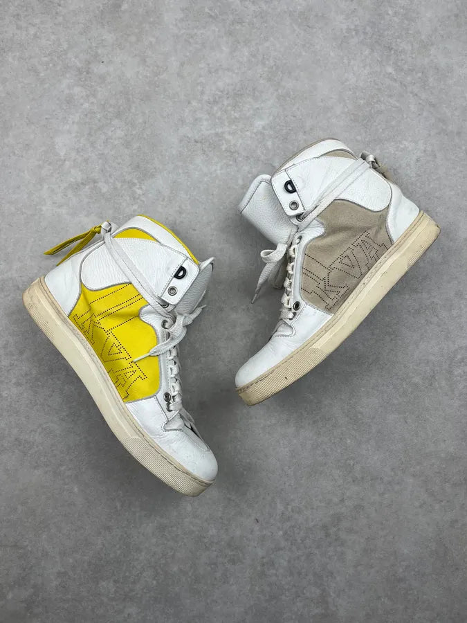 Kris Van Assche White Leather High-Top Contrast Sneakers arHmaFg 4