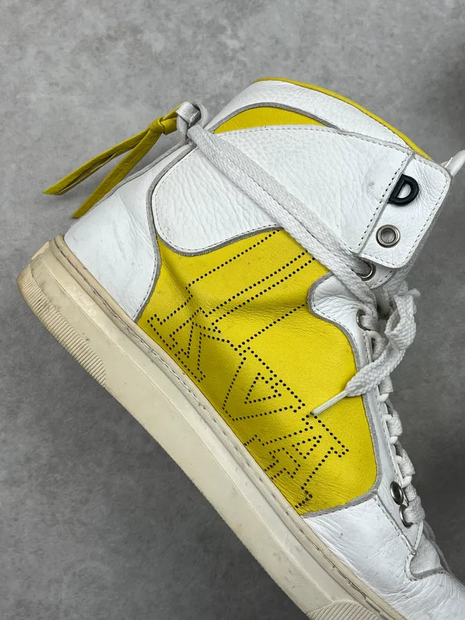 Kris Van Assche White Leather High-Top Contrast Sneakers arHmaFg 7