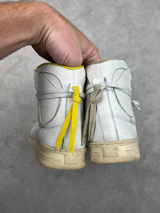 Kris Van Assche White Leather High-Top Contrast Sneakers arHmaFg 6