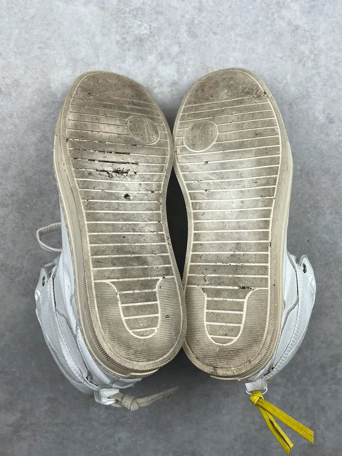 Kris Van Assche White Leather High-Top Contrast Sneakers arHmaFg 5