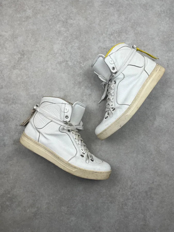Kris Van Assche White Leather High-Top Contrast Sneakers arHmaFg 2