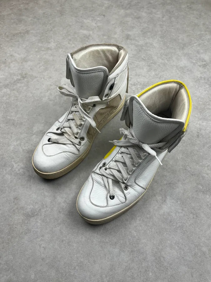Kris Van Assche White Leather High-Top Contrast Sneakers arHmaFg 3