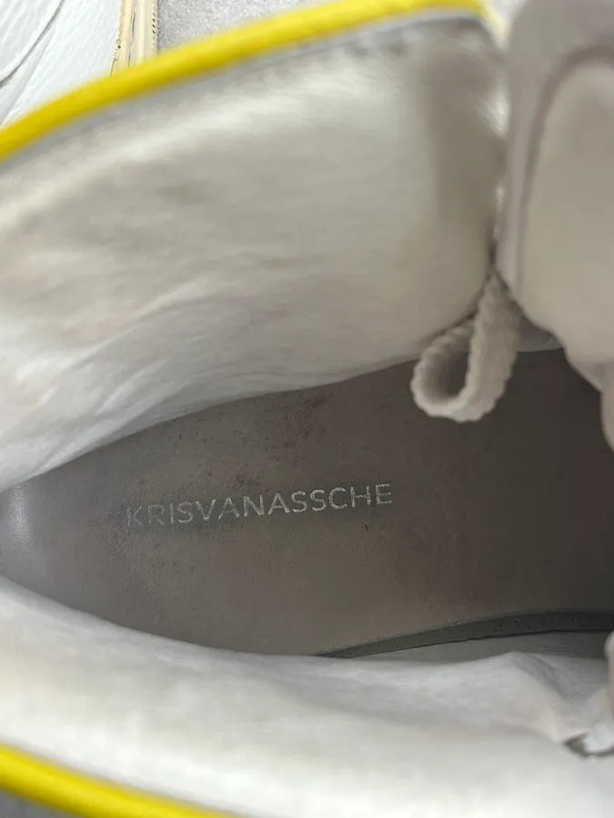 Kris Van Assche White Leather High-Top Contrast Sneakers arHmaFg 8