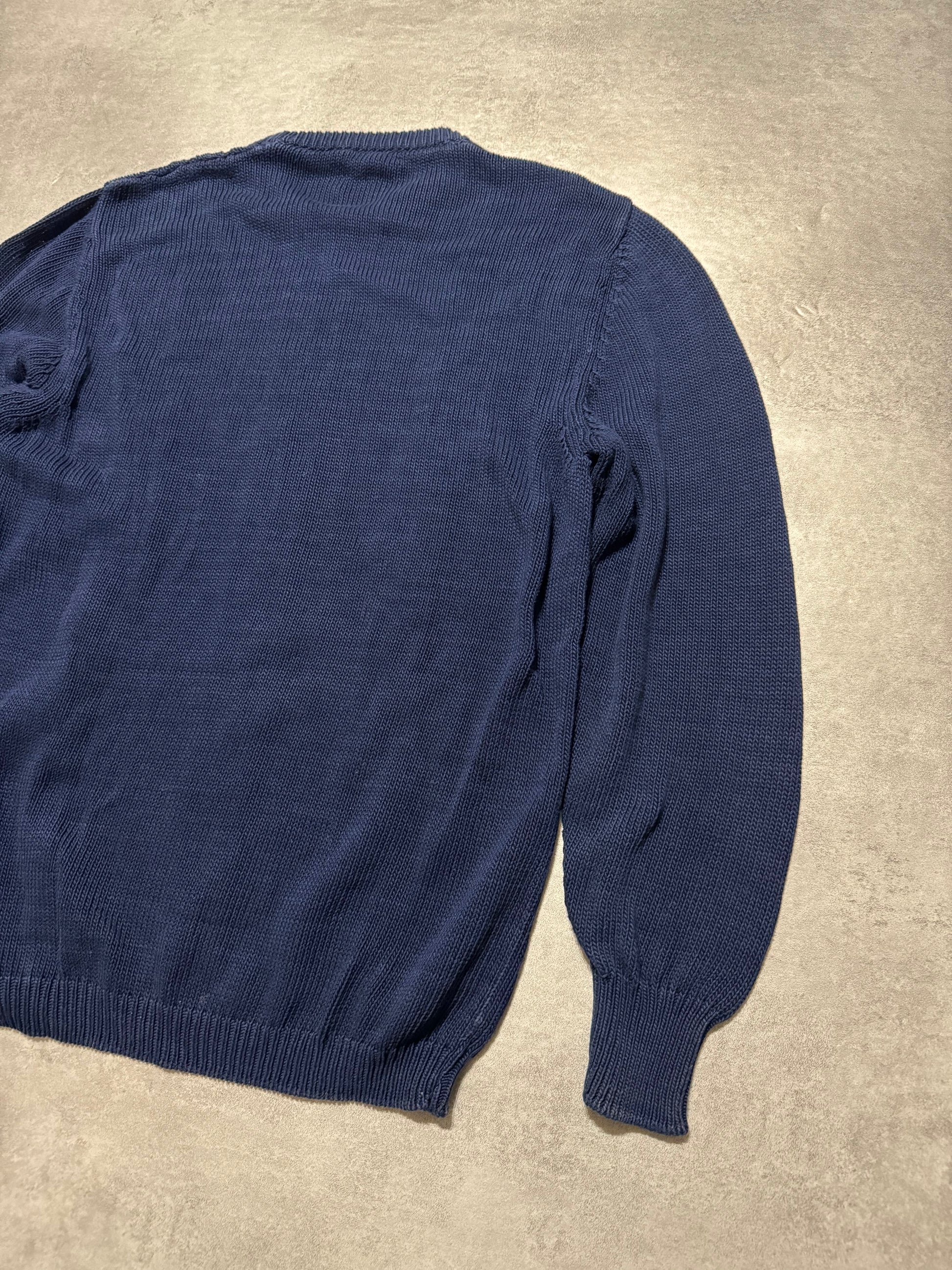 1980s Emporio Armani Navy Emblematic Wool Sweater (M/L) - 3