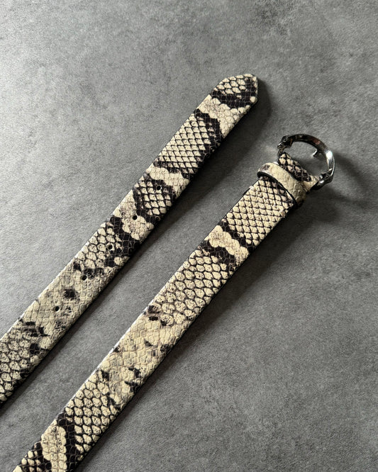 Cavalli Python Snake Print Genuine Leather Belt  (OS) - 1