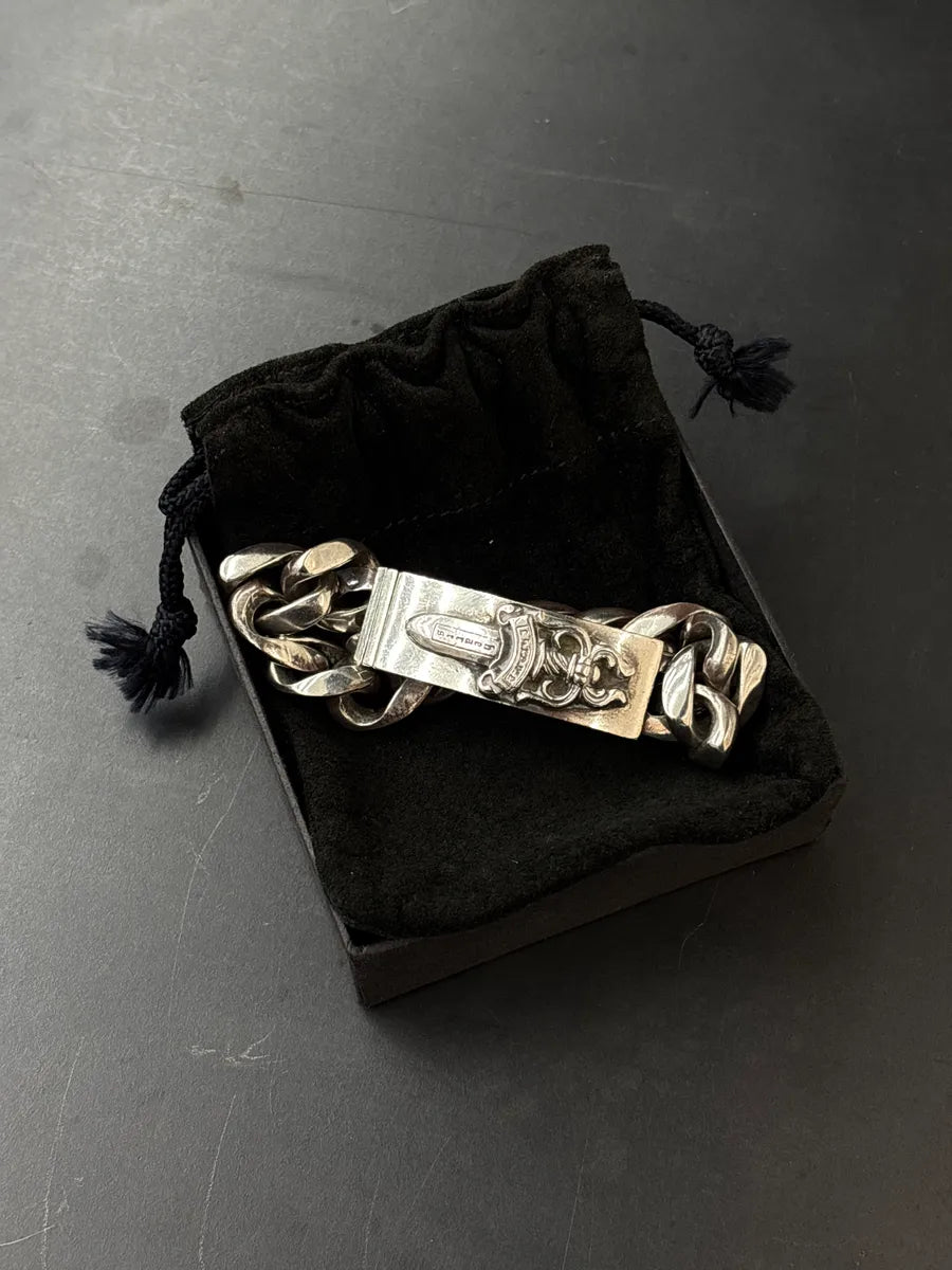Chrome Hearts Silver Sterling Silver Dagger Curb Chain Bracelet lGPoKpHR 3