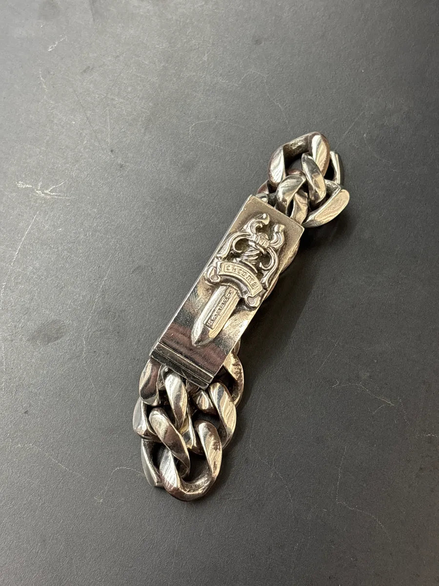 Chrome Hearts Silver Sterling Silver Dagger Curb Chain Bracelet lGPoKpHR 5