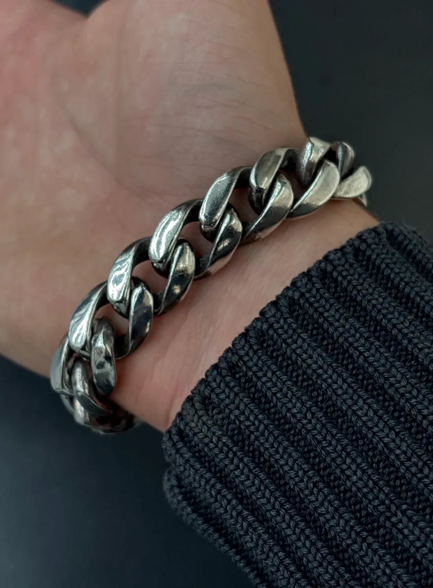 Chrome Hearts Silver Sterling Silver Dagger Curb Chain Bracelet lGPoKpHR 2