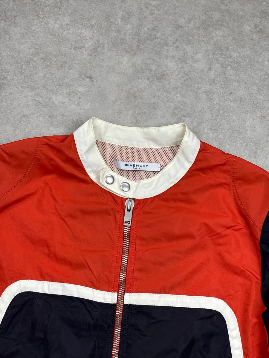 Givenchy Red Nylon Colorblock Moto Light Jacket lHiOiMSk 9