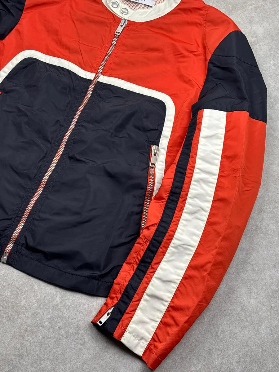Givenchy Red Nylon Colorblock Moto Light Jacket lHiOiMSk 5