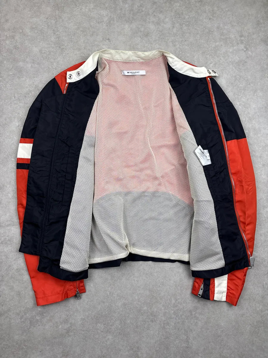 Givenchy Red Nylon Colorblock Moto Light Jacket lHiOiMSk 3