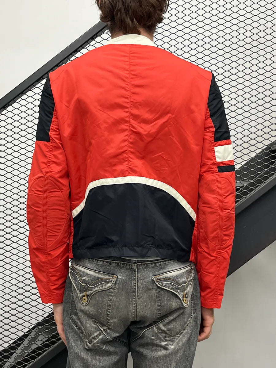 Givenchy Red Nylon Colorblock Moto Light Jacket lHiOiMSk 2